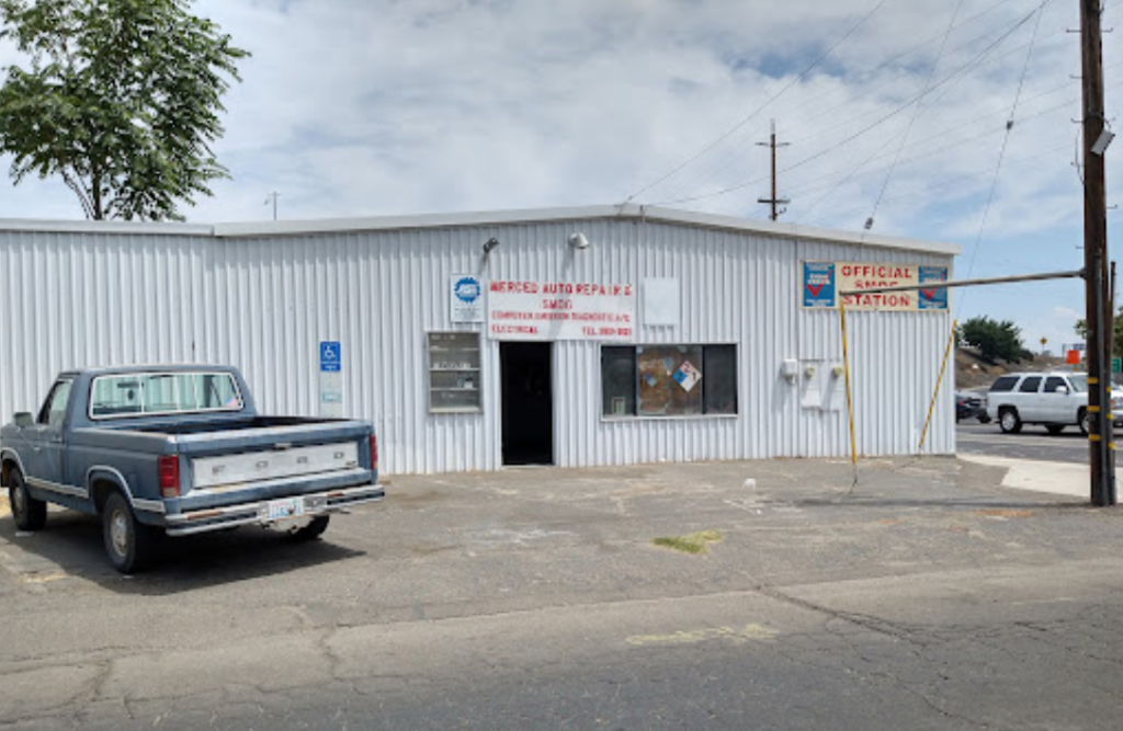 An outside shot of Merced Auto Repair and Smog