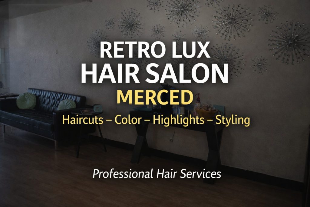 Retro Lux Hair Salon Merced professional hair styling tools and workspace