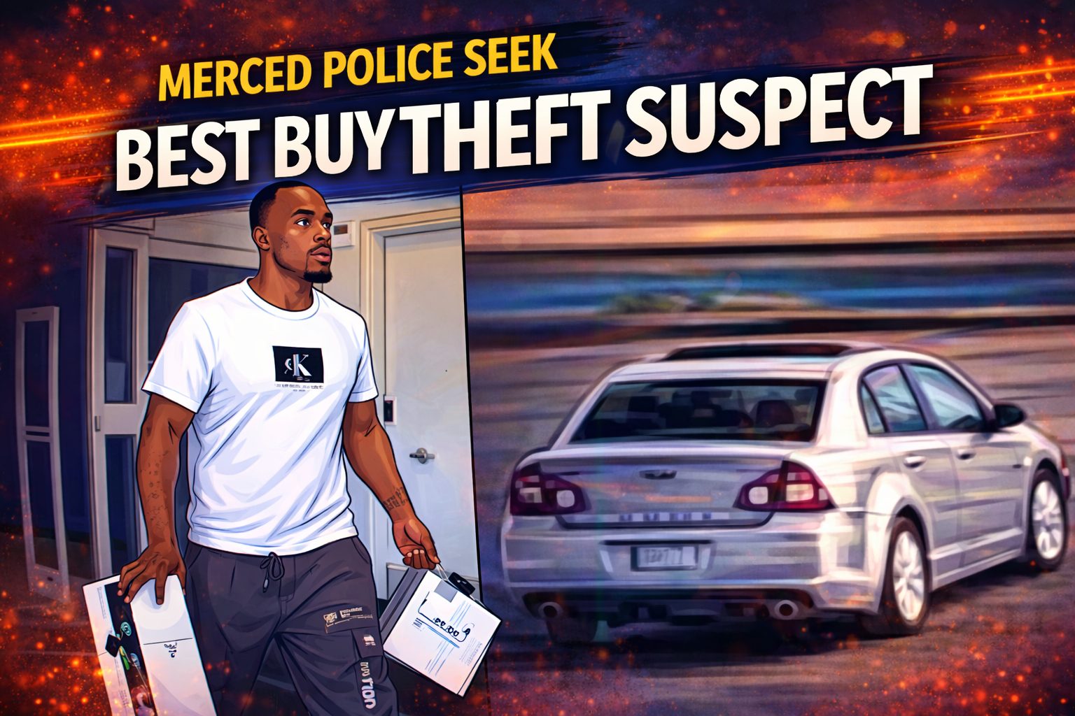 Merced police retail theft investigation involving a suspect wanted in multiple Best Buy thefts