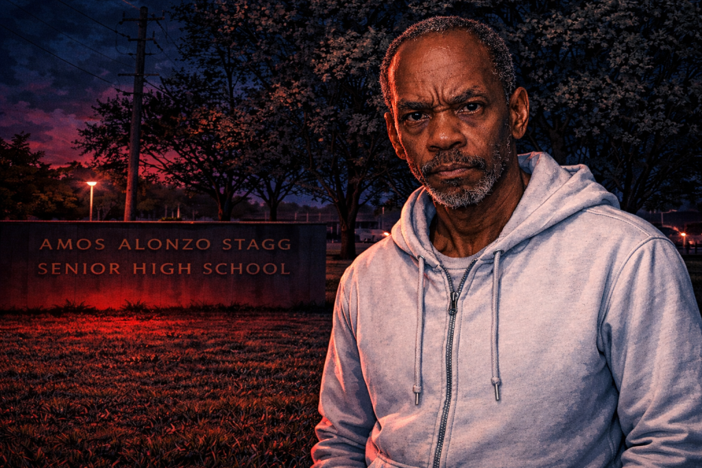 Illustrated nighttime memorial-style image related to the Alycia Reynaga Stockton case and Stagg High School stabbing