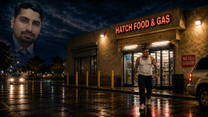 Police-investigation-style image representing the Jagjeet Singh Modesto killing at Hatch Food & Gas on West Hatch Road