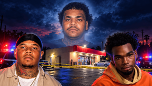 Fresno Bulldog Liquor shooting suspects Malik Upshaw and Sakilian Drum with Fresno crime scene imagery